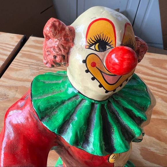 Vintage Mexican folk art ceramic clown figurine statue - Picture 9 of 12